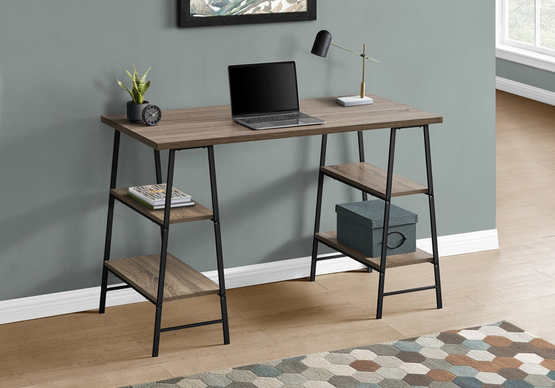 Jonnie 47.25\" Office Desk with Sawhorse-style Legs - Taupe