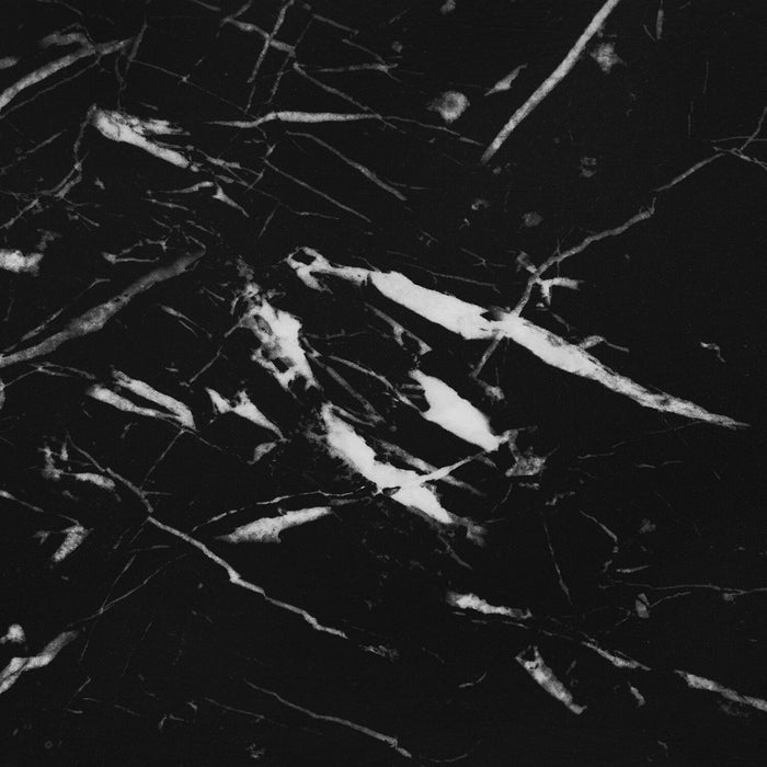 Kasey 42.25\" Modern 3-Pack Coffee + 2 End Tables - Black Marble Look with Black Metal Base