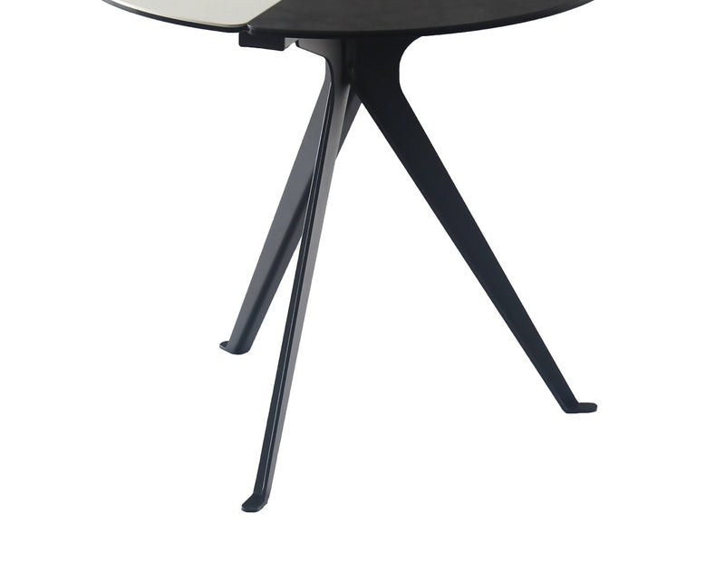 Titan 25\" Modern Round End Table - White, Grey & Black 