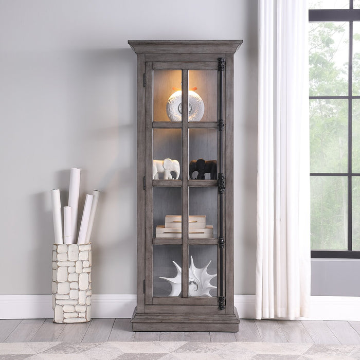 Scarlett 27.5\" Curio Cabinet with Glass Shelves - Grey