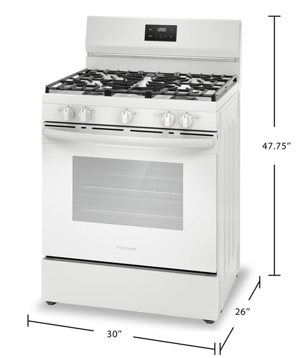 Frigidaire 5.1 Cu. Ft. Gas Range With Quick Boil and Five Burner Cooktop - White - FCRG3052BW