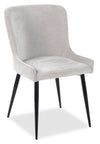 ["Lexi Dining Chair with Velvet-Look Fabric, Metal - Taupe"]