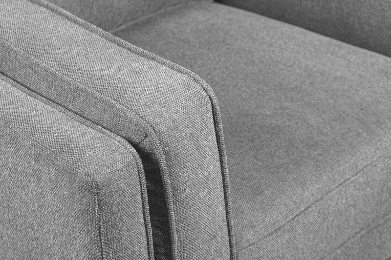 Kort & Co. Kassia 40.9\" Linen-Look Fabric Chair with Wood Base and Legs - Grey