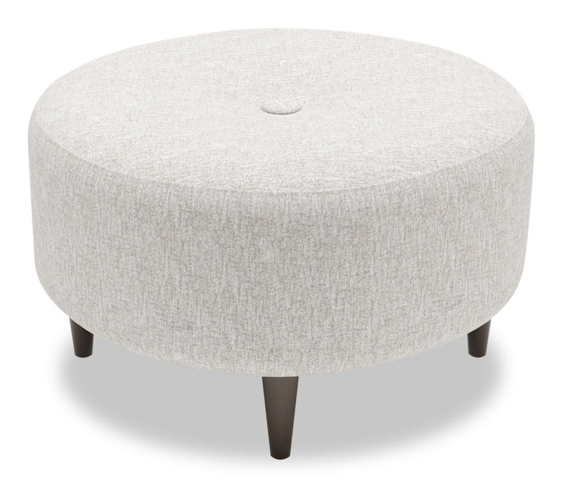 Made in Canada Customizable Sofa Lab The Curve 31\" Chenille Fabric Ottoman - Luxury Silver