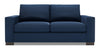 Made in Canada Customizable Sofa Lab Track 75\" Linen-Look Fabric Condo Size Sofa with Track Arms - Pax Navy Blue