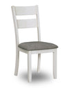 ["Echo Dining Chair with Linen-Look Fabric, Wood, Ladder-Back - White"]