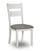 ["Echo Dining Chair with Linen-Look Fabric, Wood, Ladder-Back - White"]