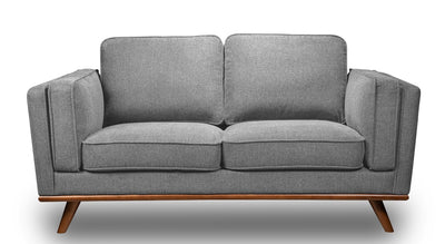Kassia Linen-Look Loveseat - Grey 