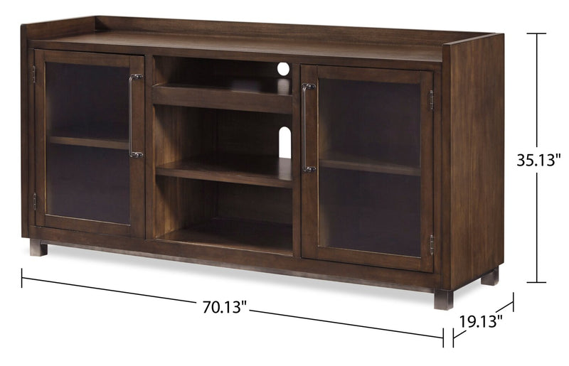 Starmore 70\" Traditional TV Stand with Storage and Cable Management for TVs up to 80\"- Brown