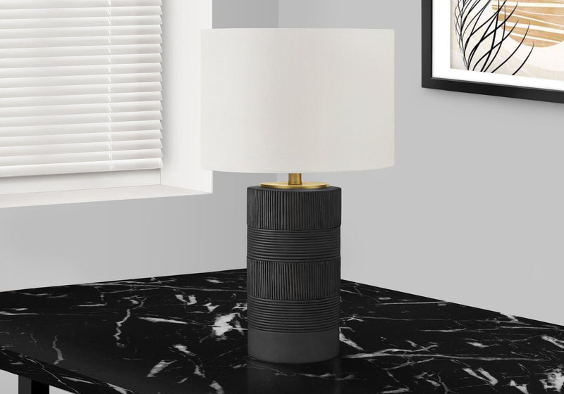 24\" Black and Gold Textured Table Lamp
