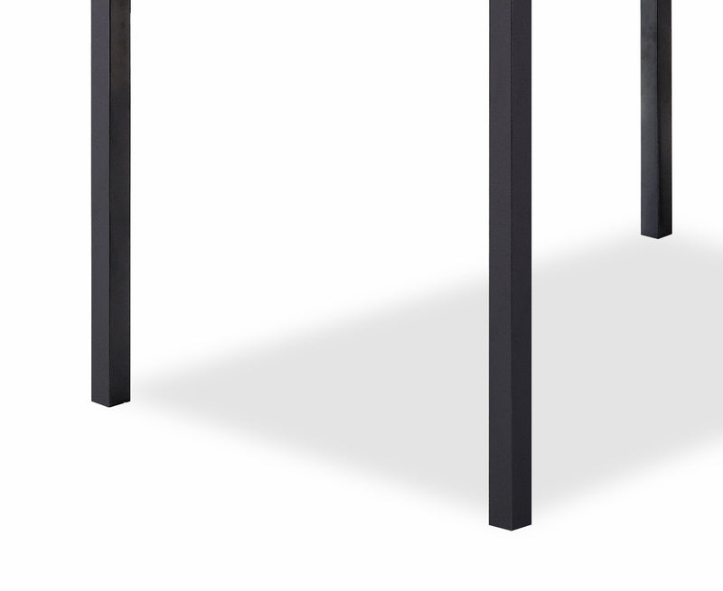 Marc 5pc Dining Set with Table & 4 Chairs, Marble-Look Top, Metal, 48\"W - Black