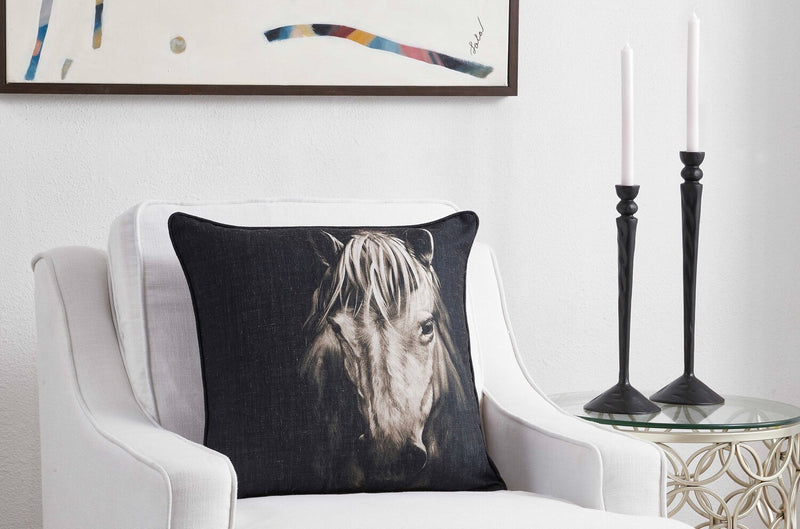 Mystical Horse Accent Pillow - Brown
