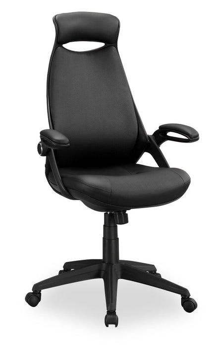Kegan 28\" Executive Faux Leather Office Chair - Black 