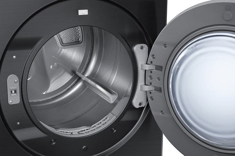 Samsung 7.6 Cu. Ft. Electric Dryer with Steam - Black Stainless Steel - Stackable - DVE53BB8700VAC