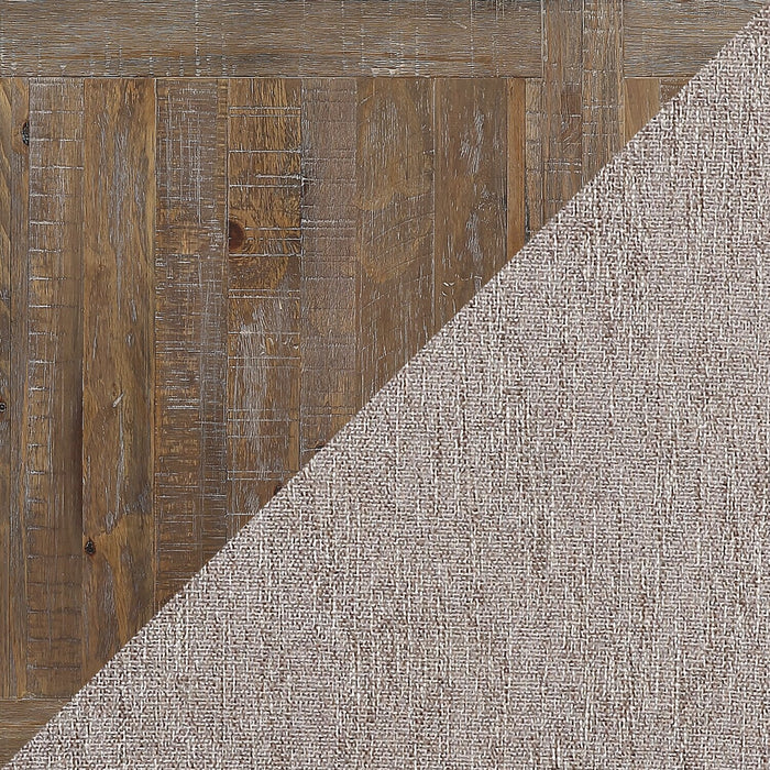 Cedar Dining Chair with Polyester Fabric, Pine Wood - Beige