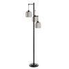 Delano 71.5\" Antiqued-Bronze with Black Wire Shade Floor Lamp 