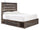 ["Abby Platform Side Storage Bed with LED Lights & USB Ports, Brown - Queen Size"]