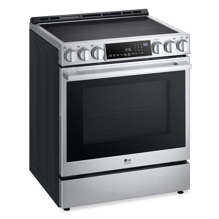 LG Studio 6.3 Cu. Ft. Smart Induction Range with Instaview & Air Fry - Smudge Proof Stainless Steel - LSIS6338F