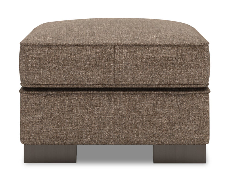 Made in Canada Customizable Sofa Lab Track 24\" Linen-Look Fabric Ottoman - Luna Praline Brown
