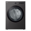 ["LG 7.4 Cu. Ft. Smart Electric Dryer with Steam - Black Steel - Stackable - DLEX6500B"]