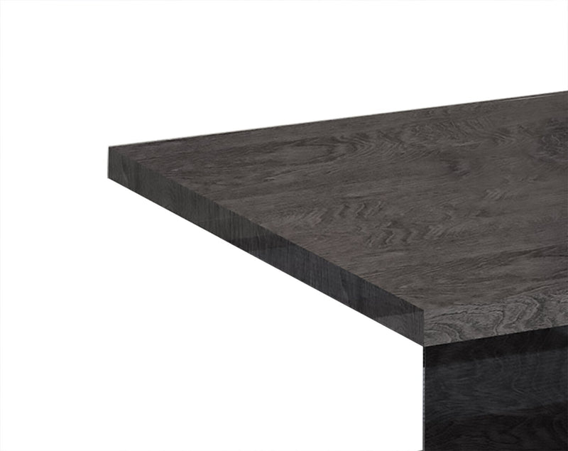 Mara 51.1\" Modern Coffee Table - Dark Grey Wood with Lacquer Finish