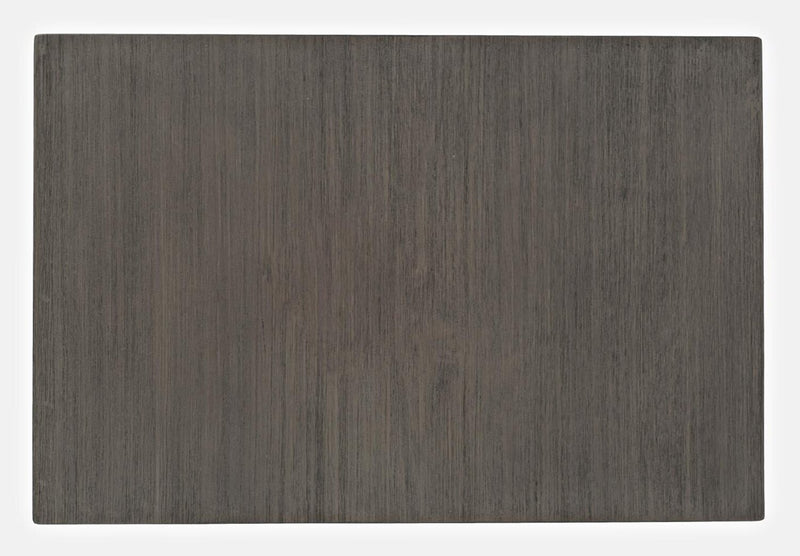 Bronx 16\" Rustic Chairside Table with Storage and Shelf - Grey Wood