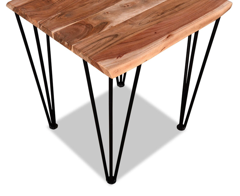 Kaleb 22\" Rustic End Table - Brown and Black with Metal Legs