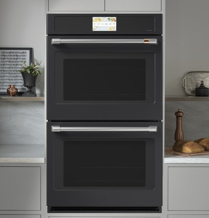 Cafe 30\" 10 Cu. Ft. Electric Double Wall Oven with True European Convection - Matte Black - CTD90DP3ND1
