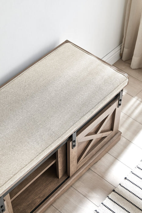 Gavin 47.25\" Bench with Shoe Storage - Hazelnut