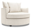 Made in Canada Sofa Lab Customizable Cuddler 48\" Chenille Fabric Accent Chair -  Luxury Sand Beige