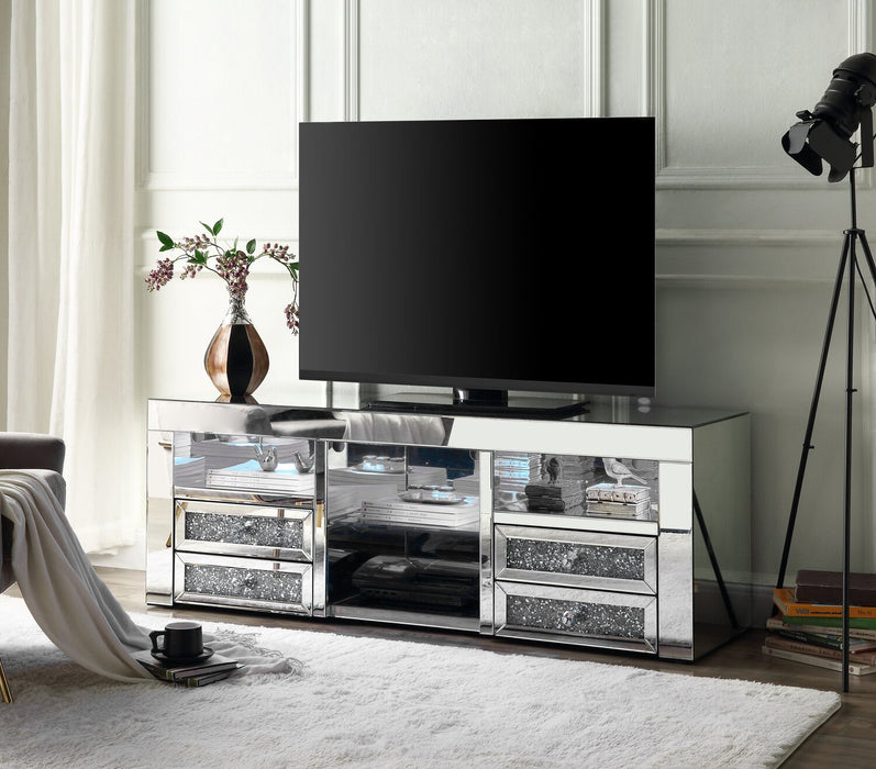 Oakley 59\" Glam TV Stand with Storage and Cable Management for TVs up to 65\"- Silver