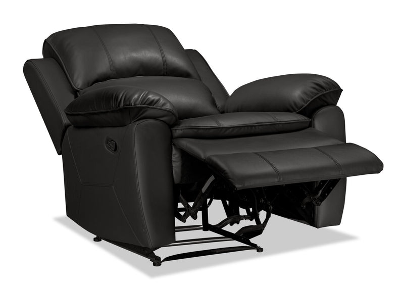 Chandler 37\" Leather-Look Fabric Reclining Chair - Grey