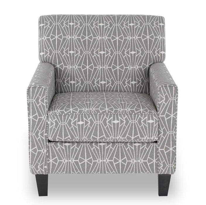 Made in Canada Cindy Crawford Home Kylie 30\" Linen-Look Fabric Accent Chair - Charcoal Emblem