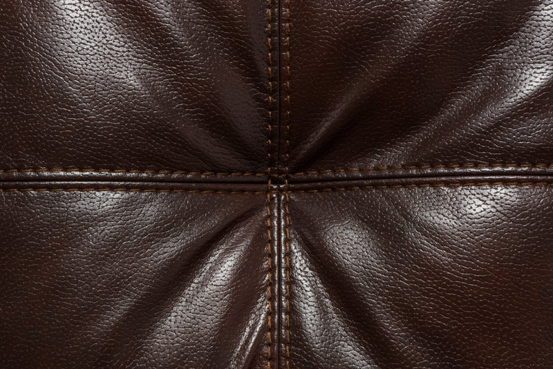 Made in Canada Addison 86\" Leather-Look Fabric Sofa with Removable Seat Cushion and Tufting - Brown