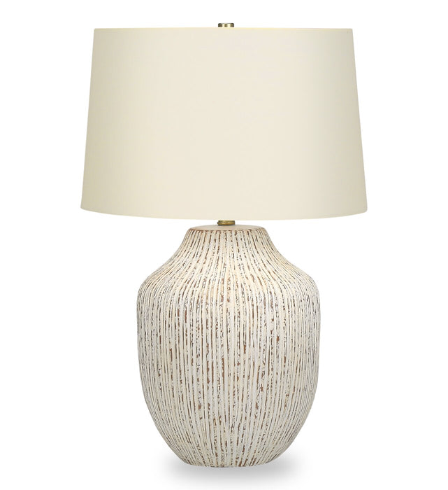 26\" Cream Textured Ceramic Table Lamp
