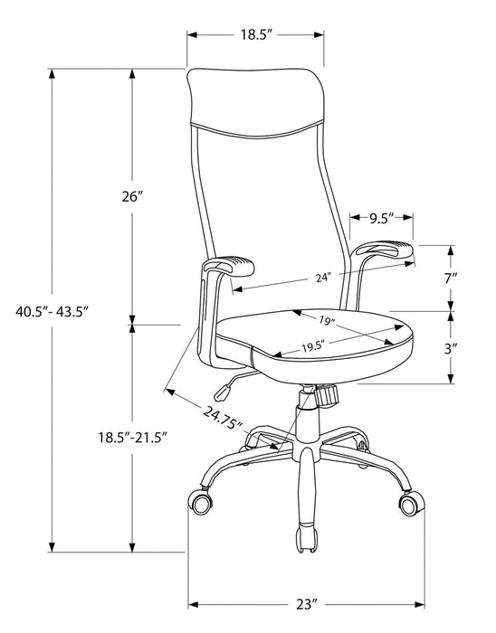 Roman 23\" Ergonomically Designed Office Chair - Grey