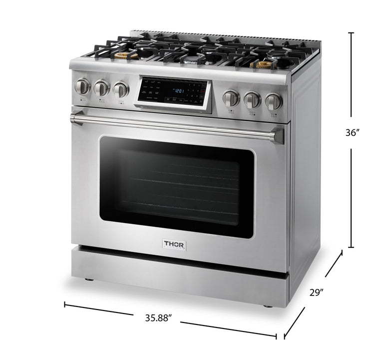 Thor Kitchen 6 Cu. Ft. Tilt Panel Professional Gas Range - TRG3601