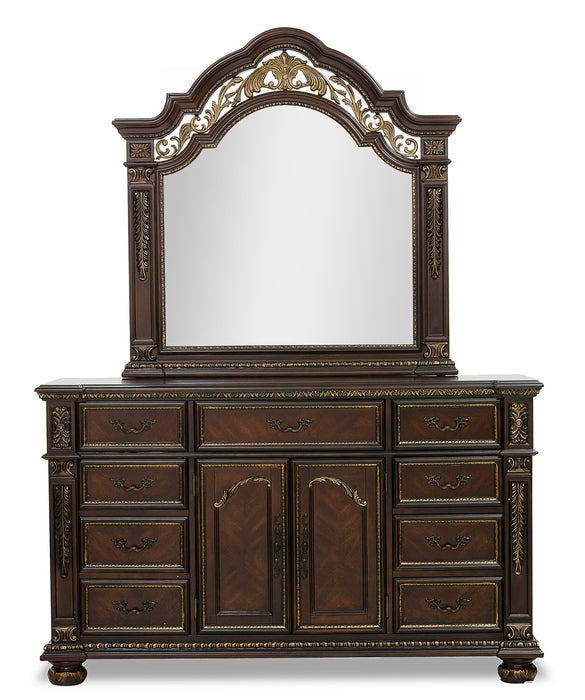 Wynn Bedroom Dresser Mirror - Cherry Brown