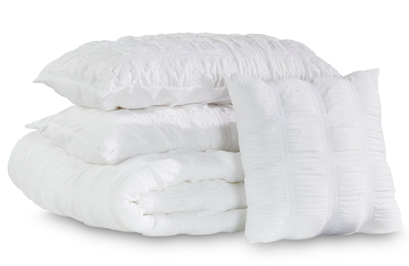 Elanna 4-Piece King Comforter Set - White