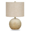 20\" Beige Concrete Table Lamp with Linen Shade