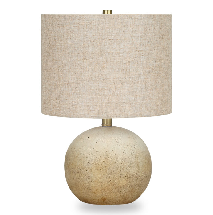 20\" Beige Concrete Table Lamp with Linen Shade