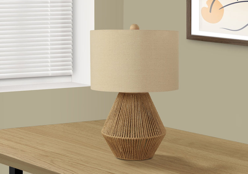22\" Boho Brown Rope Table Lamp