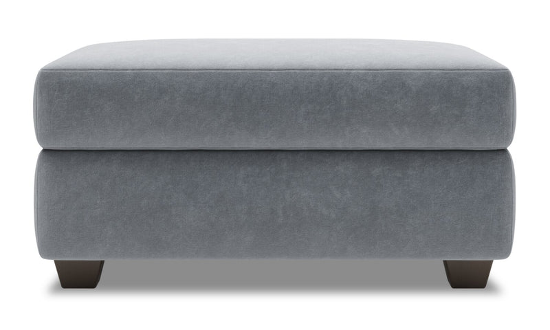 Made in Canada Customizable Sofa Lab The Trunk 39\" Velvet Fabric Storage Ottoman - Grey