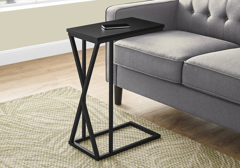 Leila 10.25\" C-Shaped Chairside Table - Black