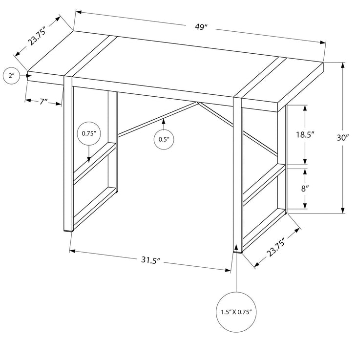 Avery 49\" Office Desk - Walnut