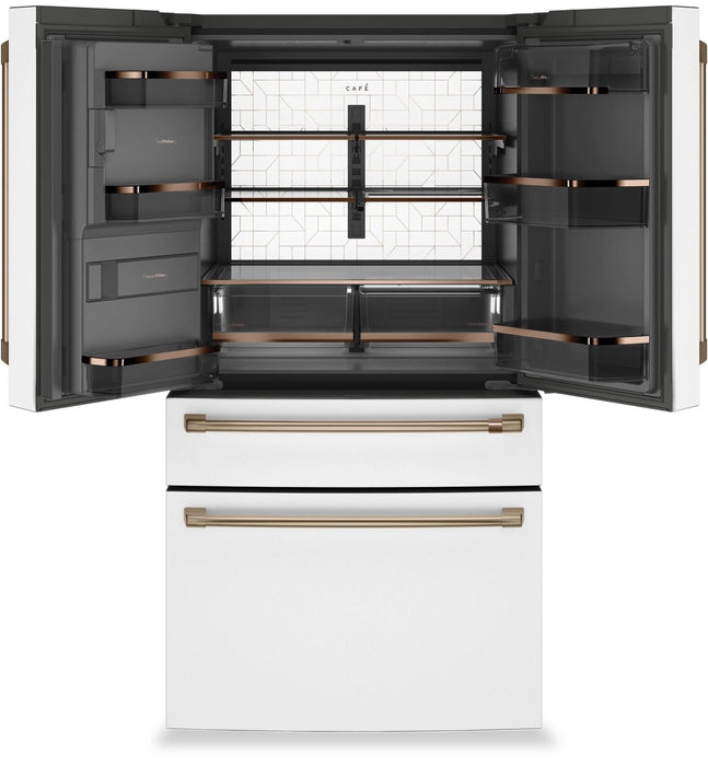 Cafe 36\" 22.3 Cu. Ft. Quad Door Refrigerator - Matte White - CXE22DP4PW2