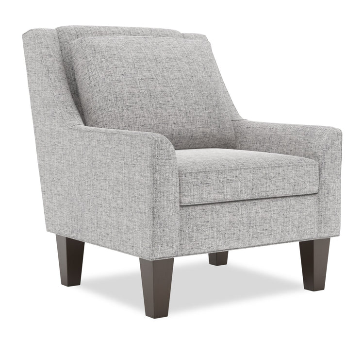 Made in Canada Sofa Lab Customizable Club 29\" Linen-Look Fabric Accent Chair with Wood Legs - Luna Domino Grey