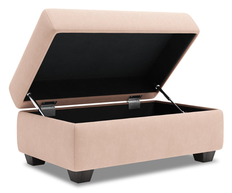 Made in Canada Customizable Sofa Lab The Trunk 39\" Linen-Look Fabric Storage Ottoman - Pax Rose Pink