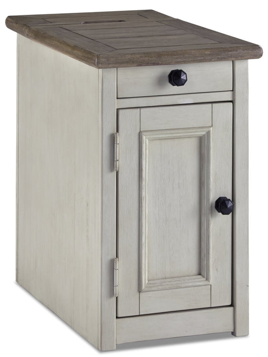 Colby 14\" Rustic Chairside Table with Storage - Two Tone Wood