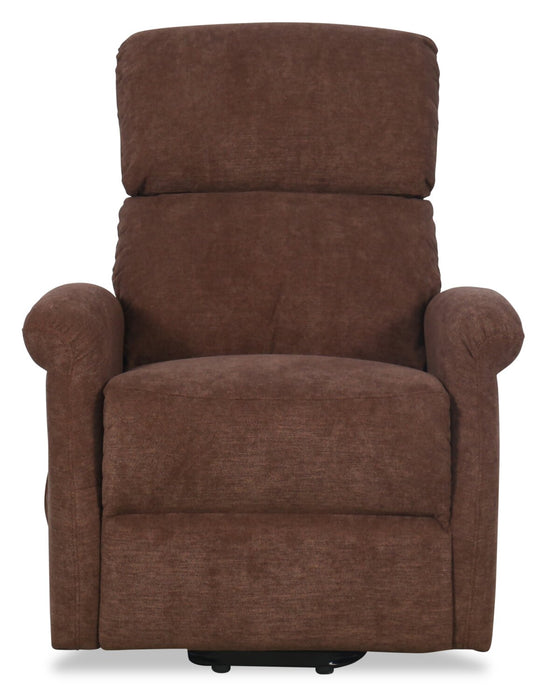 Ruben 32\" Chenille Fabric Power Lift Reclining Chair - Chocolate Brown